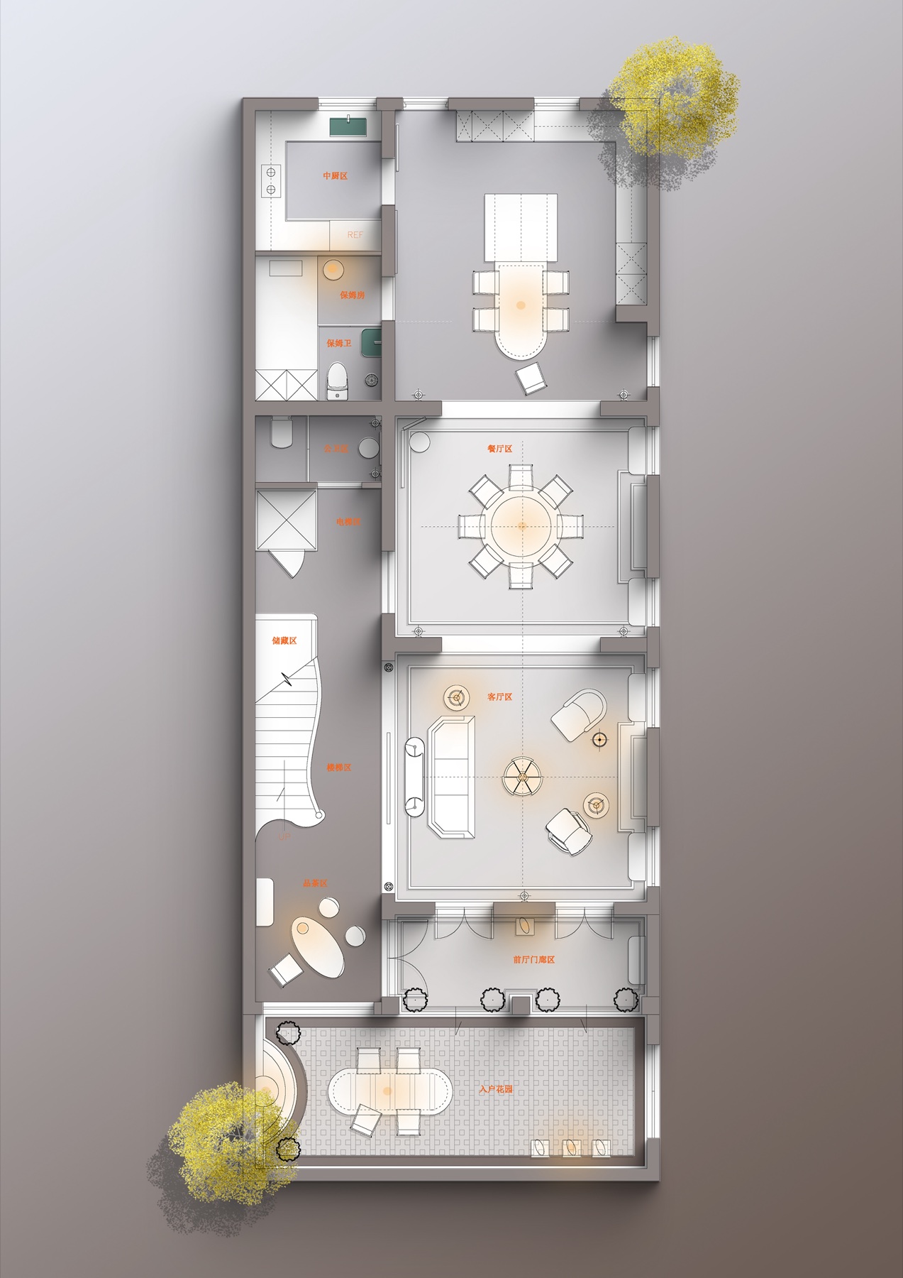 Floor plan — 上海百年老洋房平面布置图（竖版）