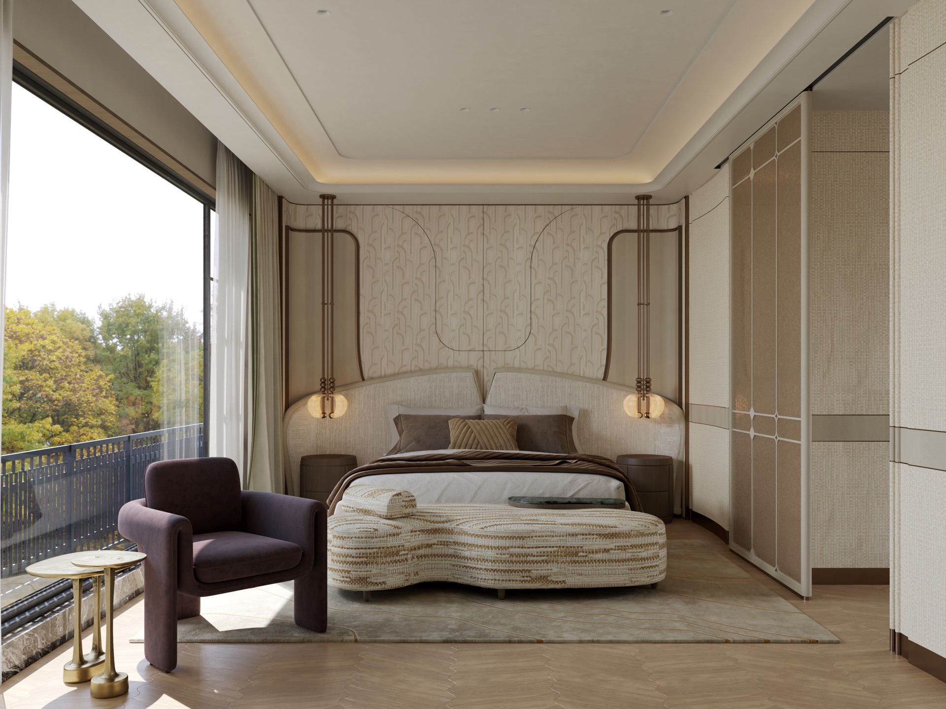 Bedroom with garden view
